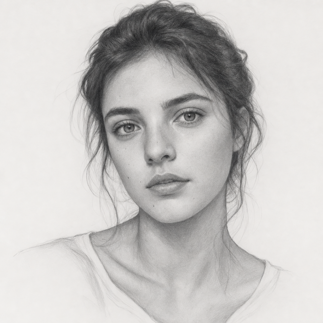 Un portrait réaliste au crayon, après la méthode